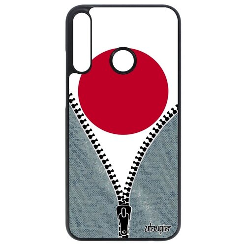 фото Яркий чехол для мобильного // huawei p40 lite e // "флаг японии на молнии" государственный страна, utaupia, серый