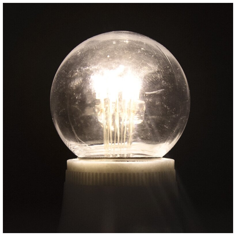 Декоративная светодиодная лампочка-шар с эффектом нити накаливания, цоколь Е27, белый свет - фотография № 1