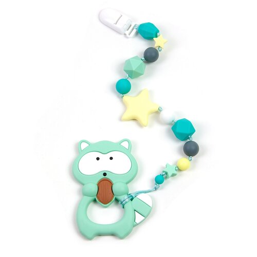 Грызунок Калифорния на держателе с клипсой Енот Мятный