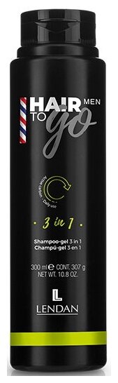 Шампунь-гель 3 в 1, 300 мл/ Shampoo-Gel Hair To Go Men, Lendan (Лендан) 300 мл