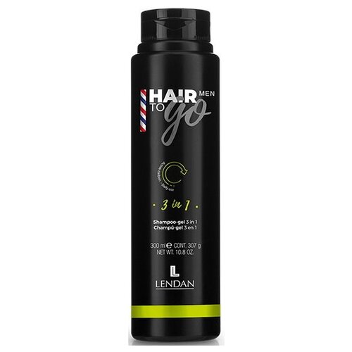 Шампунь-гель 3 в 1, 300 мл/ Shampoo-Gel Hair To Go Men, Lendan (Лендан) 300 мл спрей с блеском 150 мл hair to go polish lendan лендан