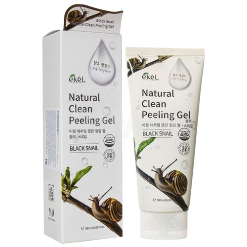 Ekel Пилинг-скатка Natural Clean Peeling Gel Black Snail с экстрактом черной улитки, 180 мл пилинг носочки с муцином улитки snail foot peeling pack 40г