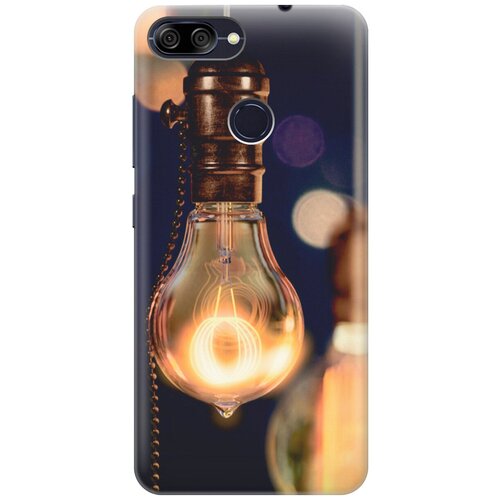 фото Силиконовый чехол на asus zenfone max plus (m1) zb570tl / асус зенфон макс м1 плюс с эффектом блеска "ретро-лампа gosso