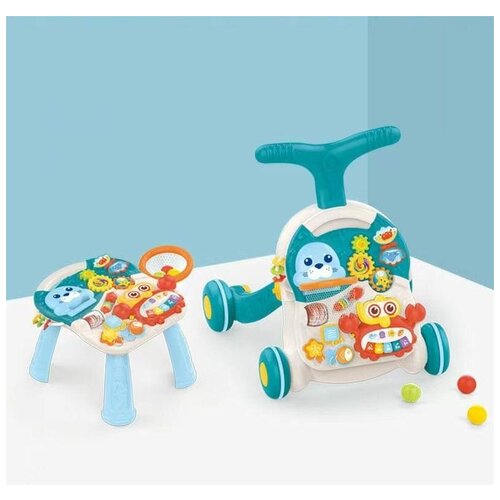 фото Ходунки каталка детские 3в1, развивающая игрушка для малышей, развивающий игровой центр, бизиборд stelliumbaby