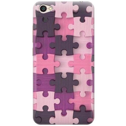 фото Gosso ультратонкий силиконовый чехол-накладка для xiaomi redmi note 5a с принтом "сиреневый паззл"