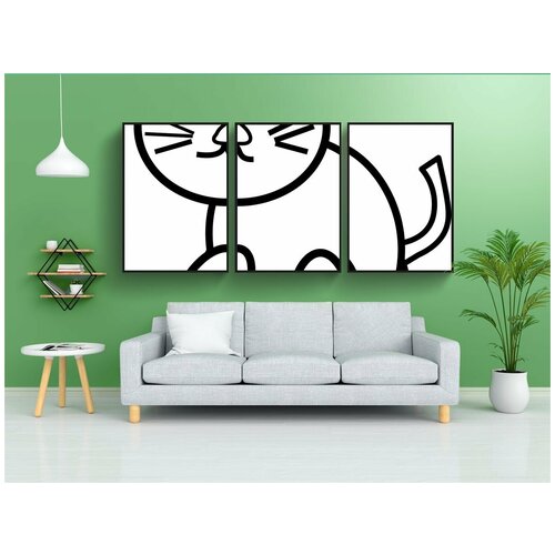 фото Набор модулных постеров для интерьера "кошка, животное, домашний питомец" 60x90 см. в тубусе, без рамки lotsprints