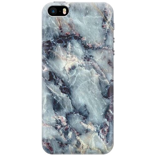 фото Re:paчехол - накладка artcolor для apple iphone se / 5s / 5 с принтом "бледно-синий мрамор"