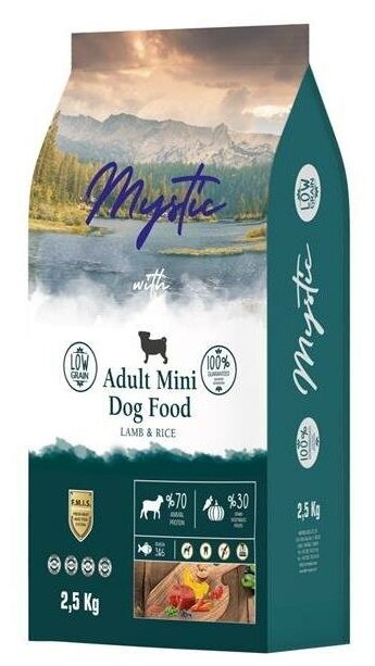 Mystic Adult Mini Dog Food Lamb & Rice сухой корм для собак с ягненком и рисом 2,5кг