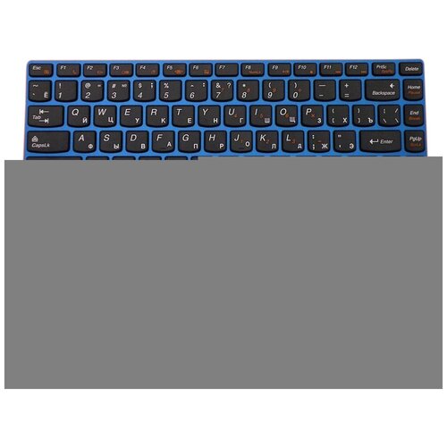 Клавиатура для ноутбука Lenovo 9Z.N5tsq.N0r русская, черная с синей рамкой