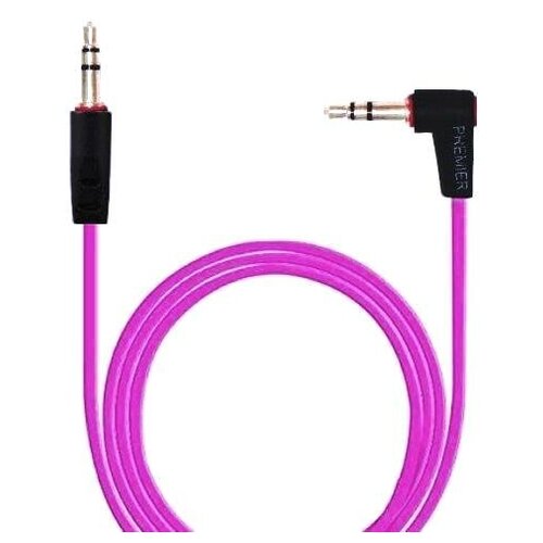 Кабель аудио 3.5мм Premier 5-232L штекер-штекер 3.5 мм угловой - 1 метр, фиолетовый кабель аудио 3 5мм premier 5 232l штекер штекер 3 5 мм угловой 1 метр розовый