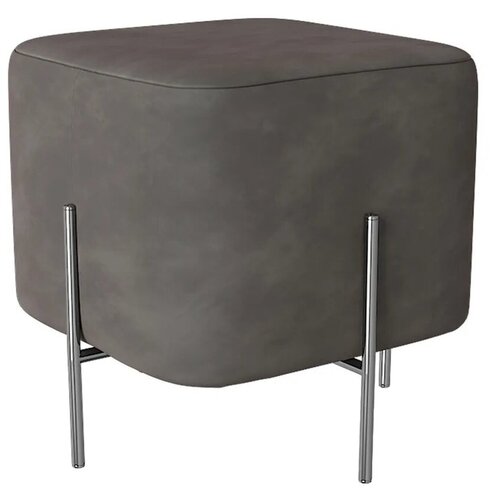 Пуфик Archy. Темно-серый. Мягкий пуфик/квадратный пуф/пуф в прихожую/пуфик в спальню/пуф в коридор. Велюр.