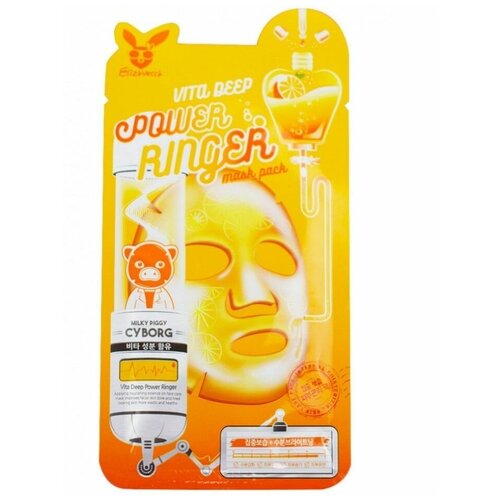 Elizavecca Маска для лица тканевая с витаминным комплексом, Power Ringer Mask Pack Vita Deep