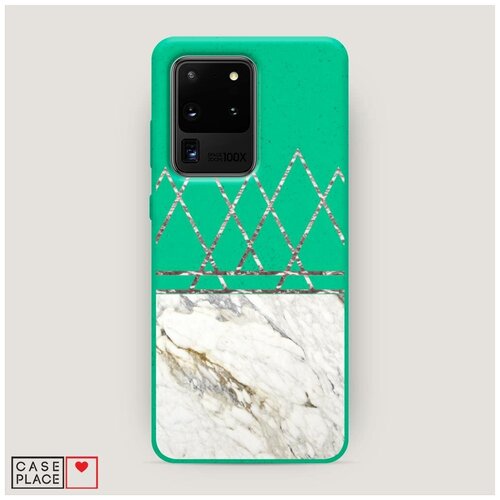 фото Эко-чехол samsung galaxy s20 ultra белый мрамор и треугольники case place