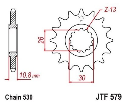 Звезда ведущая (передняя) JTF57916RB 530 с демпфером