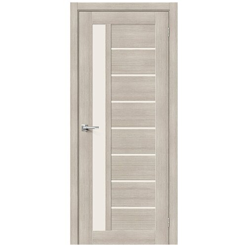 Межкомнатная дверь в комплекте/Двери Браво/Браво-27 Cappuccino Melinga/Magic Fog (со стеклом) 200*60 экошпон, комплект (полотно, коробка, наличник).