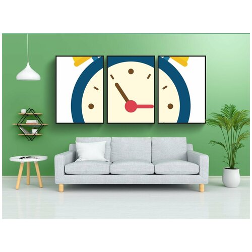 фото Набор модулных постеров для интерьера "тревога, время, часы" 60x90 см. в тубусе, без рамки lotsprints