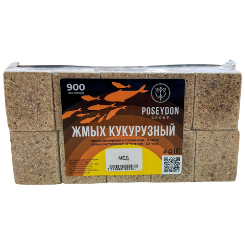 Жмых макуха- кукурузный POSEYDON  Мёд  20 штук. 900 грамм жмых макуха кукурузный poseydon абрикос 20 штук 900 грамм