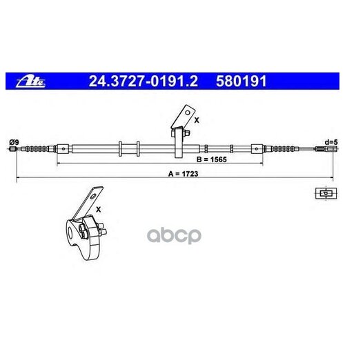 фото Ate 24372701912 трос ручного тормоза