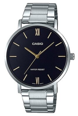 Наручные часы CASIO Collection MTP-VT01D-1B, черный, серебряный