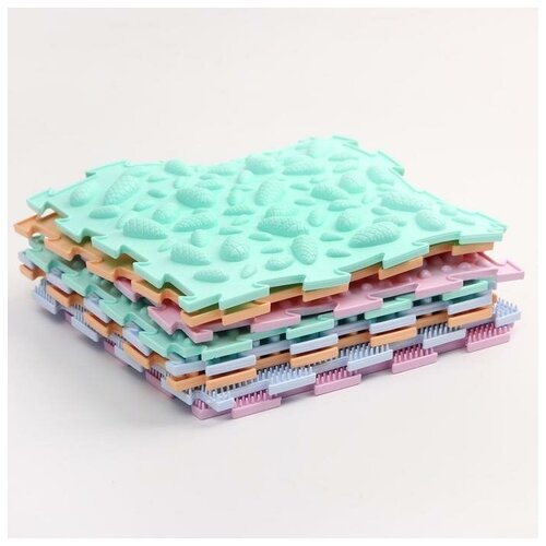 Массажный коврик - пазл модульный Набор 2 - «малыш», пастельные цвета, 8 модулей