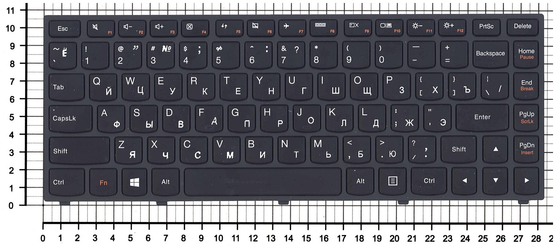 Клавиатура для ноутбука Lenovo NSK-BCPPN черная с рамкой