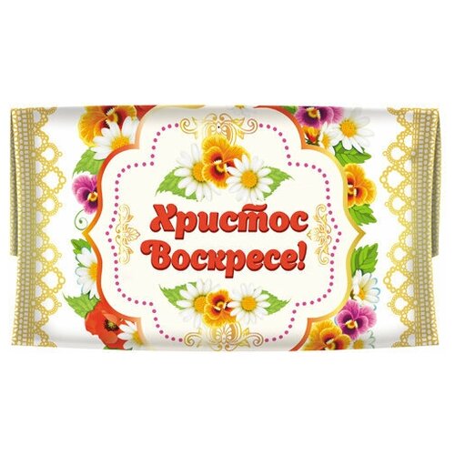 Салфетка пасхальная / 53х28см/ХВ/Анютины глазки, маки, ромашки