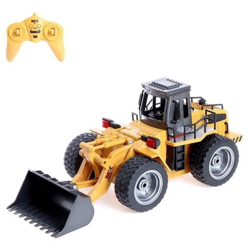 фото Погрузчик радиоуправляемый "спецтехника", подвижный ковш, работает от аккумулятора yandex market