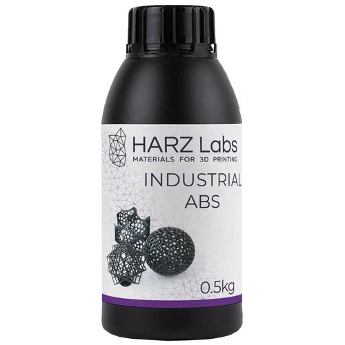 harz labs фотополимерная смола harz labs industrial flex натуральный 1000 гр Фотополимер HARZ Labs Industrial ABS Чёрный, 0.5 л