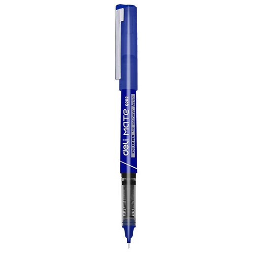 Ручка-роллер Deli MATE (EQ20230) 0.5мм стреловидный пиш. наконечник резин. манжета синие чернила, 12 шт