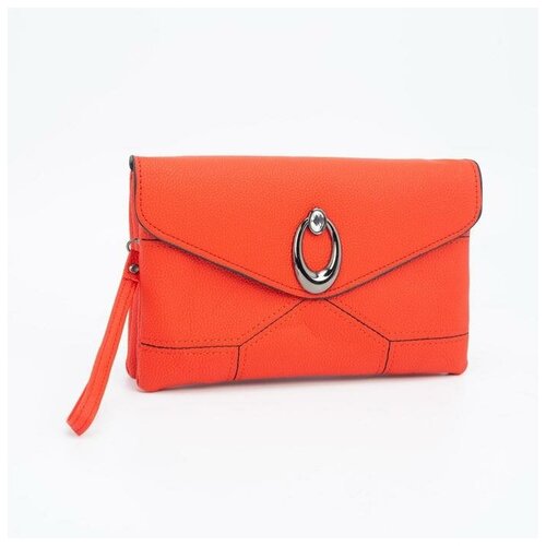 фото Клатч, отдел на клапане, длинный ремень, цвет красный magic