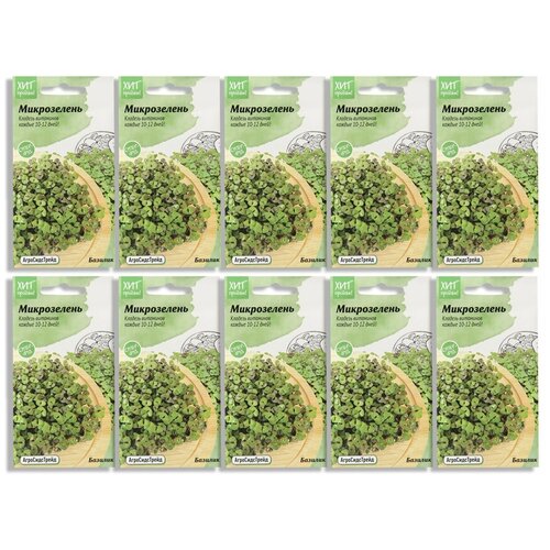 Набор семян Микрозелень Базилик для проращивания АСТ - 10 уп. микрозелень базилик зеленый застольный 5 гр цв п
