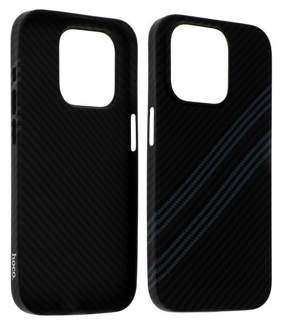 Чехол Hoco для телефона iPhone 14 Pro, кевларовая текстура, чёрно-серый 9285564