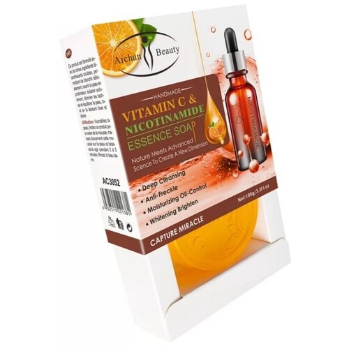 Aichun Beauty Мыло Vitamin C & Nicotinamide, против веснушек и пигментных пятен, 100 гр