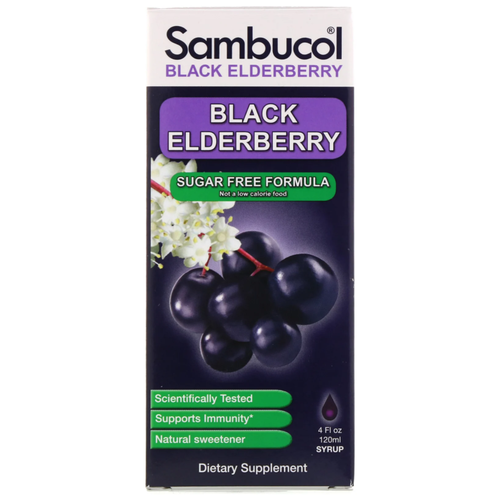 Сироп Sambucol Black Elderberry Sugar Free Formula, 190 г, 120 мл