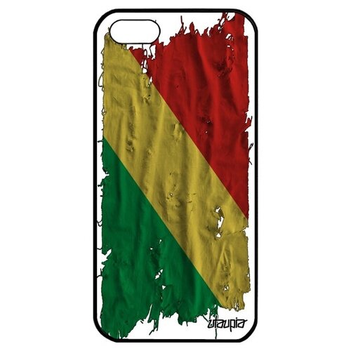 фото Противоударный чехол на телефон // iphone 5 5s se (2016) // "флаг конго браззавиль на ткани" патриот дизайн, utaupia, белый