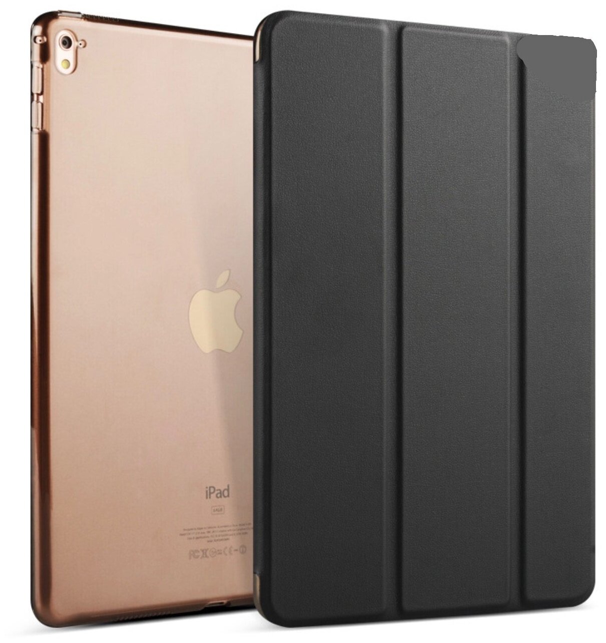 Чехол-обложка MyPads для iPad Pro 11 (2018) A1979, A1934, A2013 тонкий умный кожаный на пластиковой основе с трансформацией в подставку черный