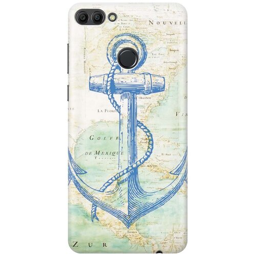 фото Re:paчехол - накладка artcolor для huawei y9 (2018) с принтом "якорь на карте"