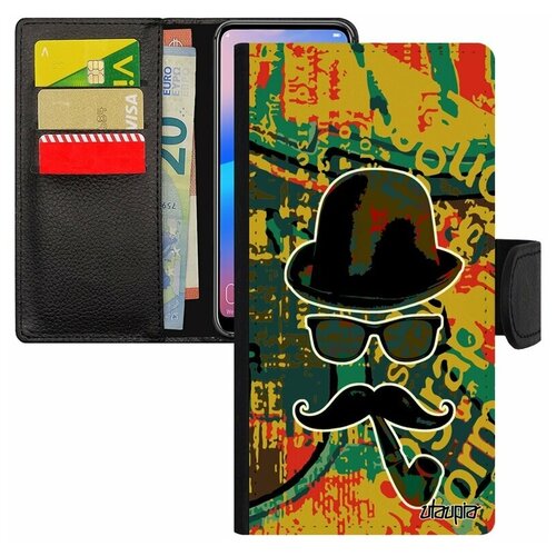 фото Чехол книжка на телефон samsung galaxy s8, "мистер усы" стиль шляпа utaupia