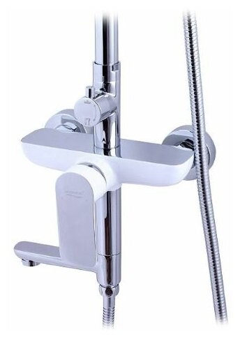 Душевая система со смесителем и тропическим душем Grocenberg SHOWER GB7009 белый/хром — фото 1