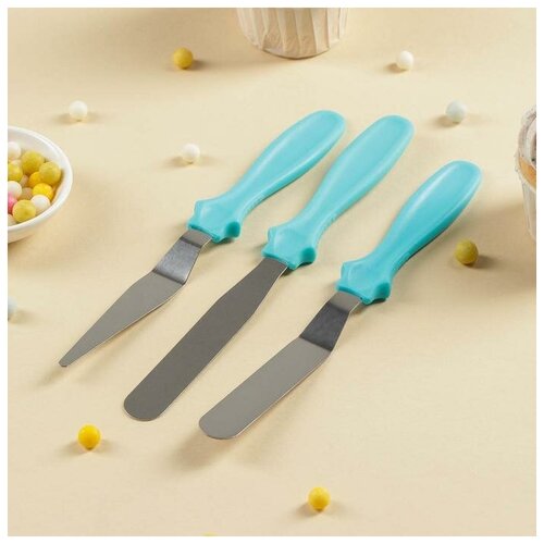 Набор лопаток кондитерских , 3 шт. Размер: 23/22/21 см.