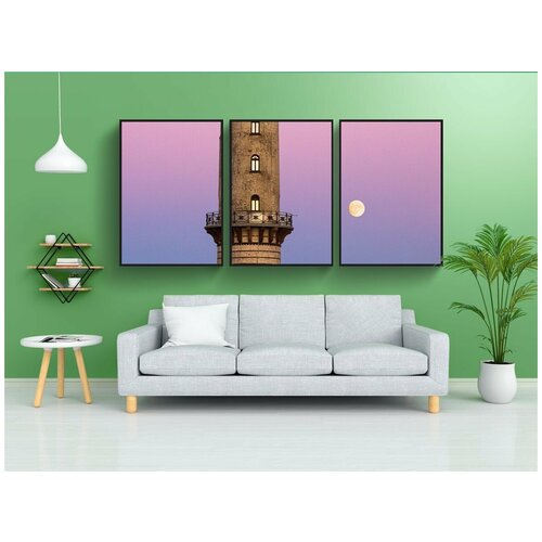 фото Набор модулных постеров для интерьера "луна, архитектура, warnemünde" 60x90 см. в тубусе, без рамки lotsprints