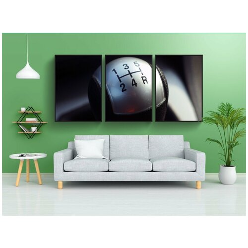 фото Набор модулных постеров для интерьера "рычаг переключения передач, переключатель скоростей, машина" 60x90 см. в тубусе, без рамки lotsprints