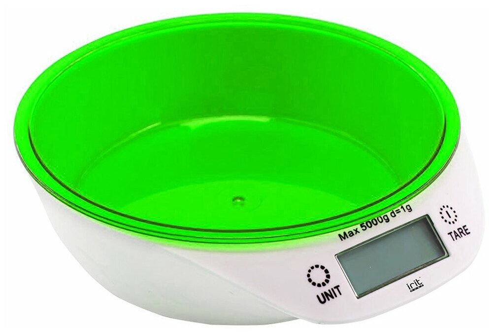 Весы кухонные Irit Ir-7117, электронные, до 5 кг, зелёные Irit 9607848 . - фотография № 1