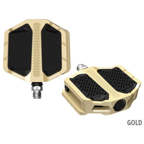 фото Педали shimano pd-ef205 urban flat pedals gold