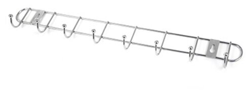 Вешалка-планка хромированная 8 крючков "Контур" 45см (Китай) (толщина 3мм)