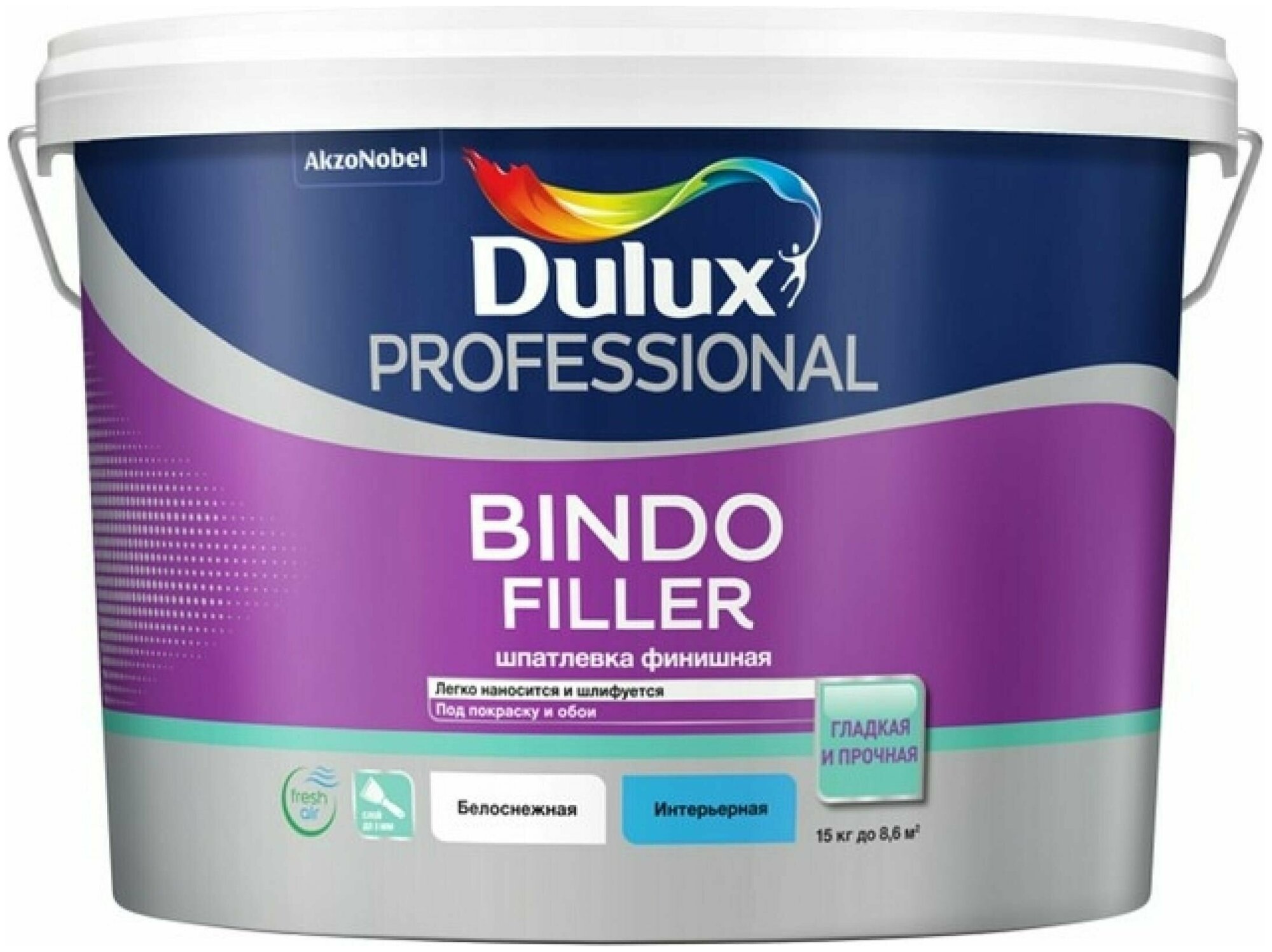 Шпатлевка для стен и потолков Dulux Professional Bindo Filler финишная 8,6 л./15 кг.