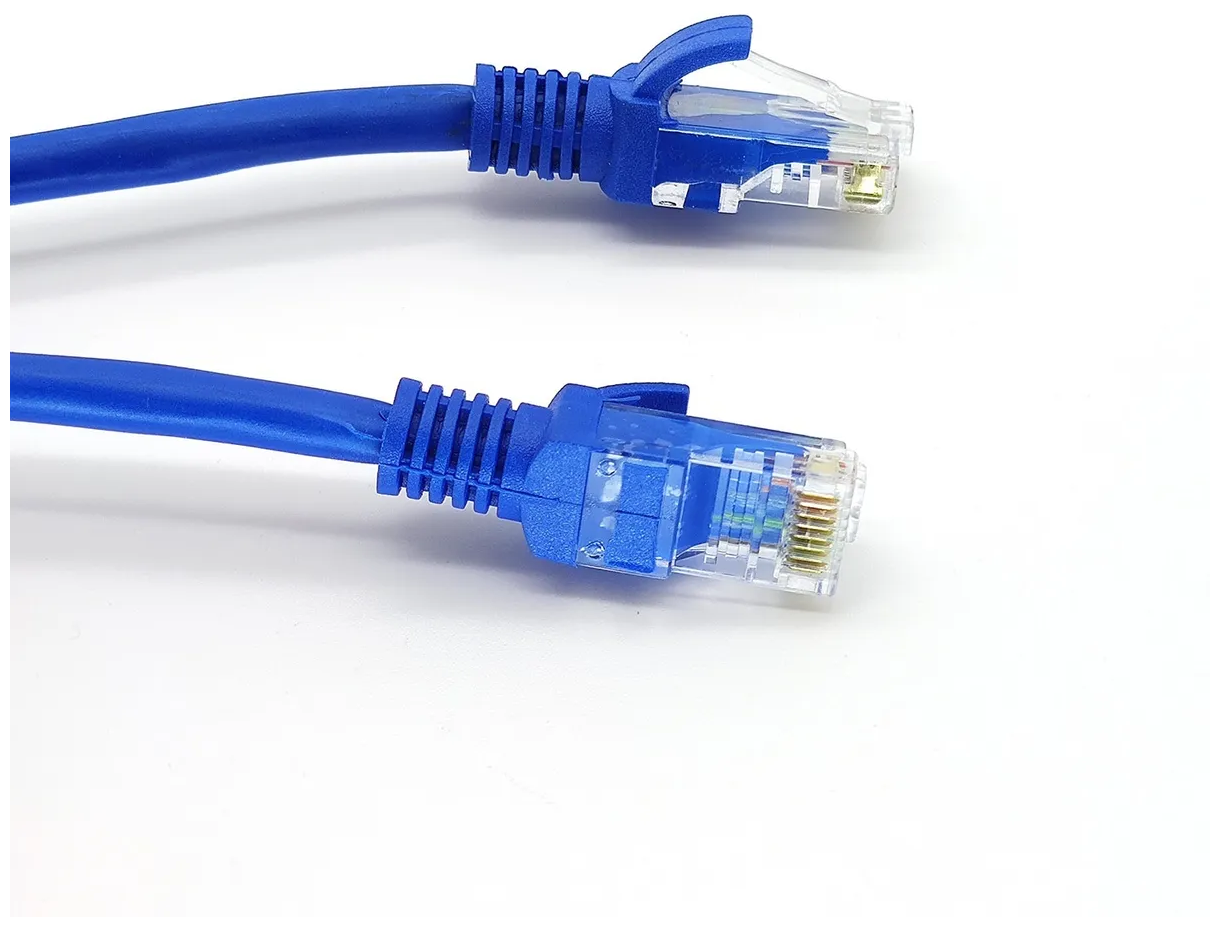 Сетевой кабель патч-корд 1-20 метров для интернета разъём RJ45 6 категория не экранированный 4 витые пары