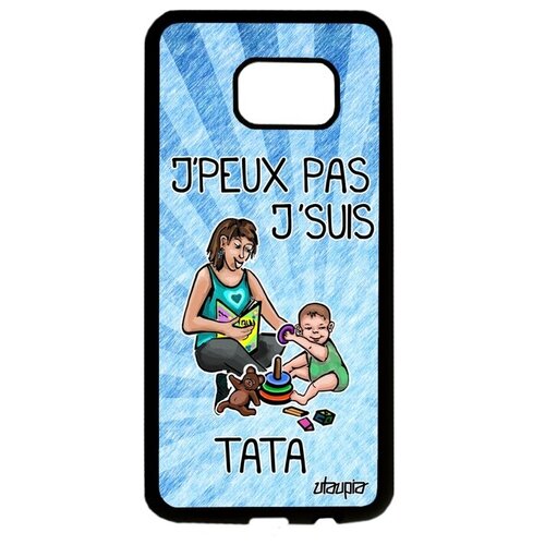 фото Защитный чехол на смартфон // samsung galaxy s7 edge // "не могу - стала тетей!" рисунок семья, utaupia, голубой