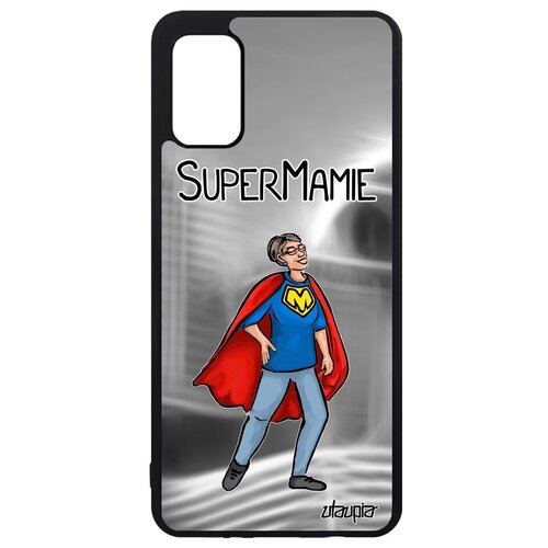 фото Ударопрочный чехол на мобильный // galaxy a41 // "супербабуля" комичный супергерой, utaupia, серый