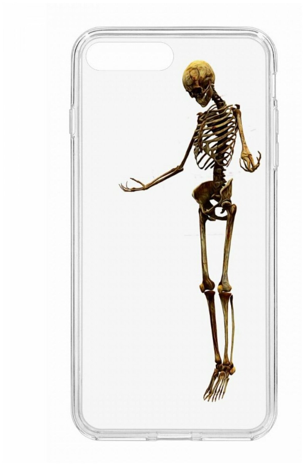 Чехол на Apple iPhone 7 Plus Kruche Print Танцующий скелет/накладка/с рисунком/прозрачный/защита камеры/бампер/противоударный/силиконовый